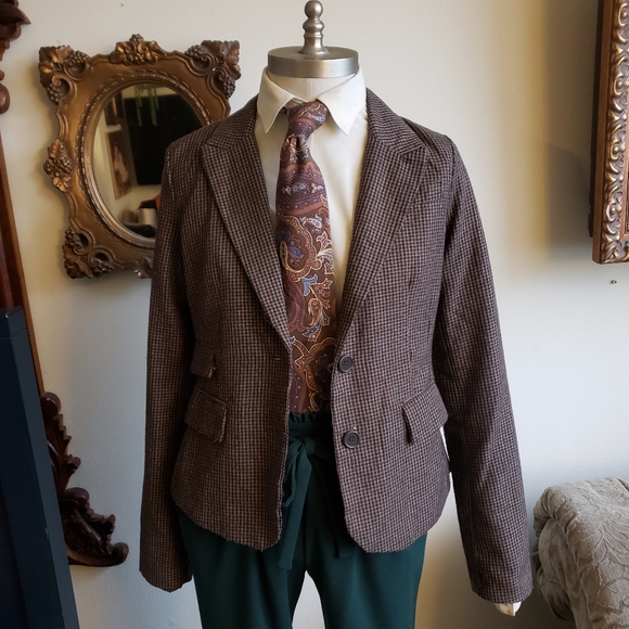 Academic blazer brown houndstooth small - Picture 2 of 6